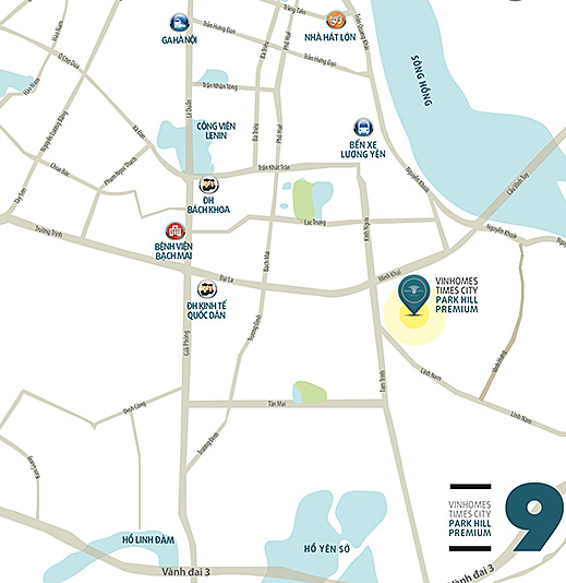 Vị trí KĐT Vinhomes Times City – Park Hill